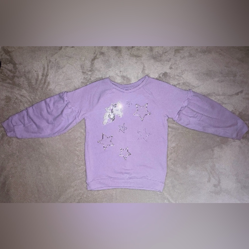 Girls' Lavender Star Embellished Sweatshirt